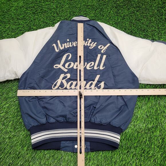 Vintage UMass Lowell Band Varsity Letterman Jacket Small 21x24 Satin 70s 80s - Picture 5 of 10